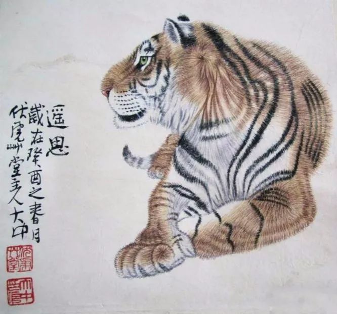 冯大中虎画图片冯大中的老虎画作品冯大中画虎天下第一虎100幅画虎