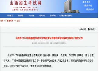 2022山西广播电视编导及戏剧影视文学统考一分一段表