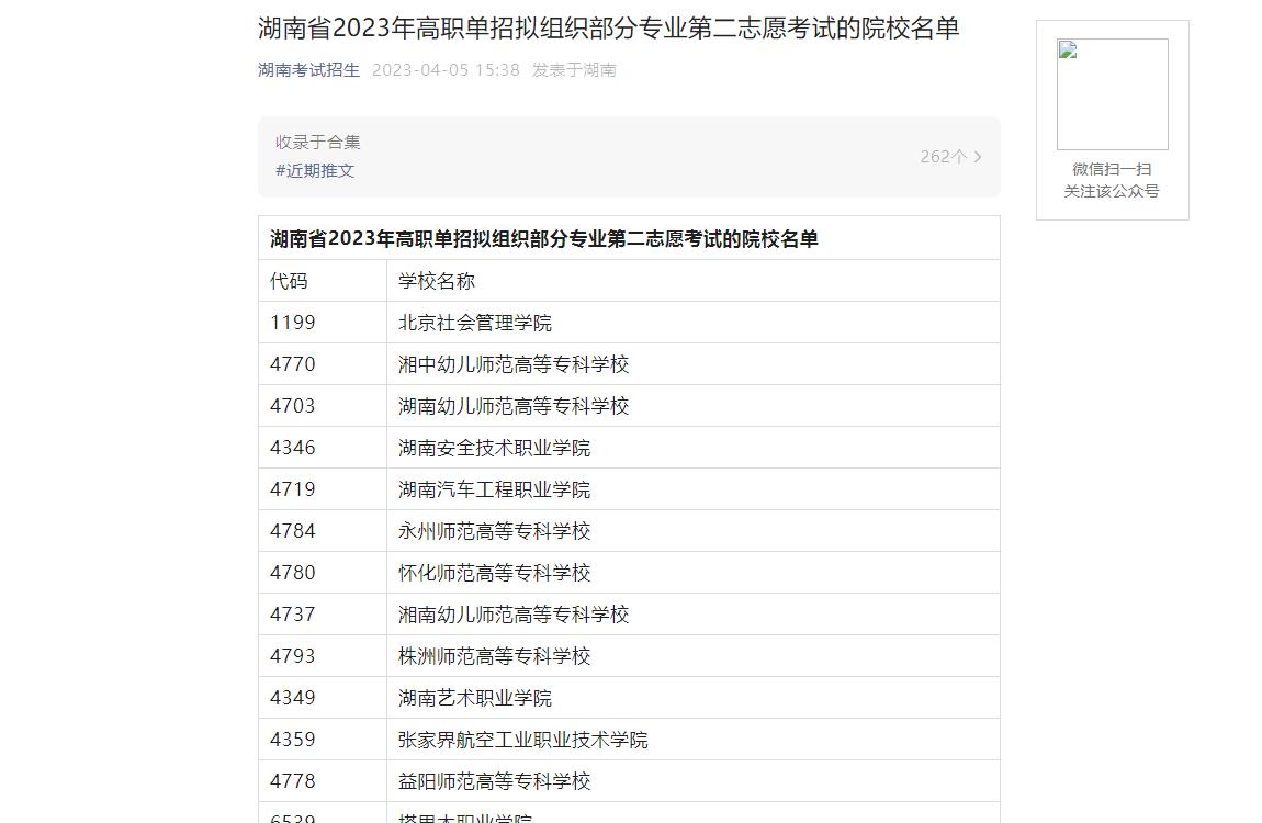 2023年湖南高考招生資訊