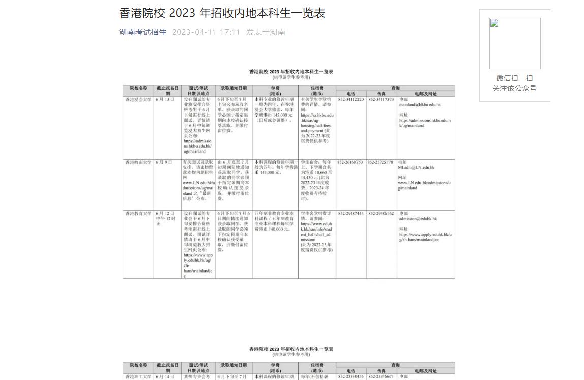 2023年湖南港澳臺招生
