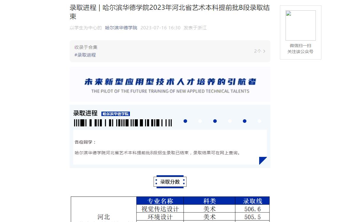 2023年哈爾濱華德學院高考錄取查詢