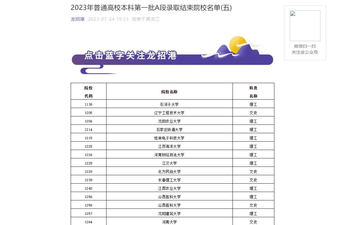 2023年黑龍江高考錄取查詢
