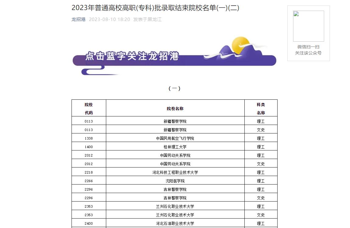 2023年黑龍江高考錄取查詢